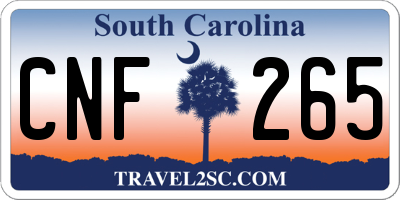 SC license plate CNF265
