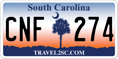 SC license plate CNF274