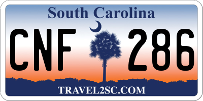 SC license plate CNF286