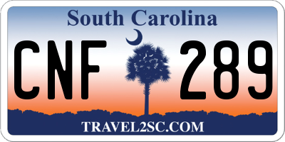 SC license plate CNF289