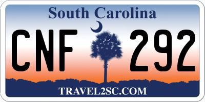 SC license plate CNF292