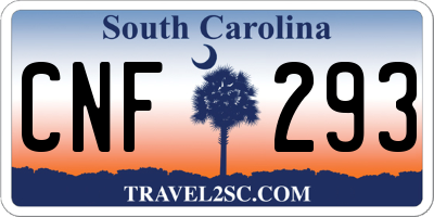 SC license plate CNF293
