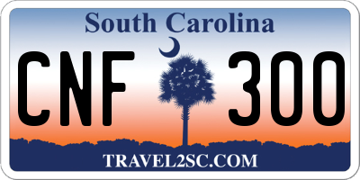 SC license plate CNF300