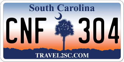 SC license plate CNF304