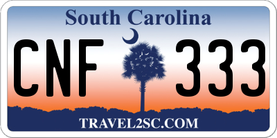 SC license plate CNF333