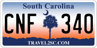 SC license plate CNF340