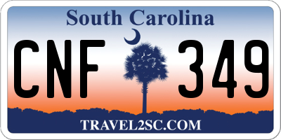 SC license plate CNF349
