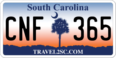 SC license plate CNF365