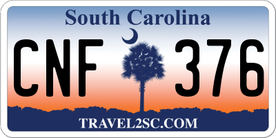 SC license plate CNF376