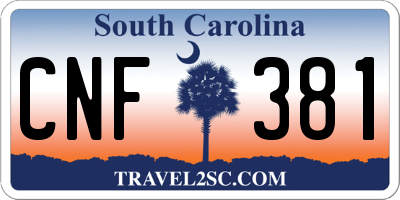 SC license plate CNF381