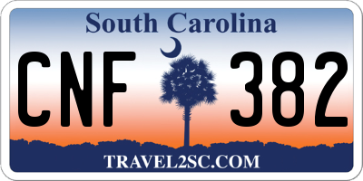 SC license plate CNF382