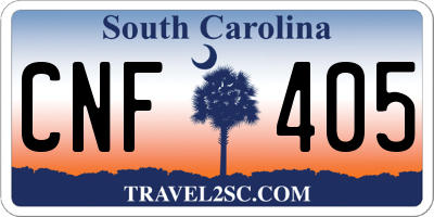 SC license plate CNF405