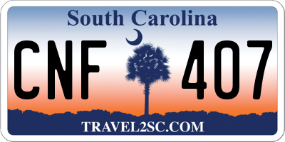 SC license plate CNF407