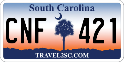 SC license plate CNF421