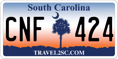 SC license plate CNF424