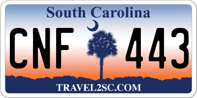 SC license plate CNF443