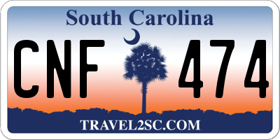 SC license plate CNF474