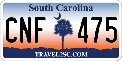 SC license plate CNF475