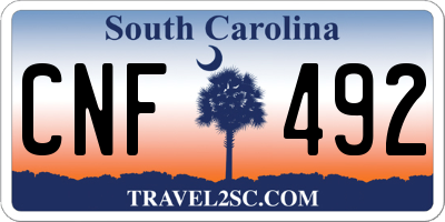 SC license plate CNF492