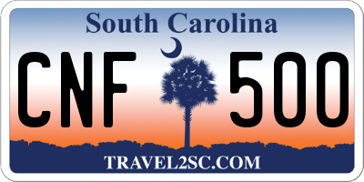 SC license plate CNF500