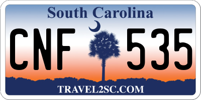 SC license plate CNF535