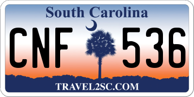 SC license plate CNF536