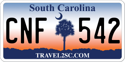 SC license plate CNF542