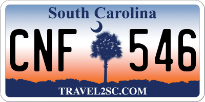 SC license plate CNF546