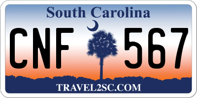 SC license plate CNF567