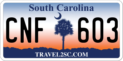 SC license plate CNF603