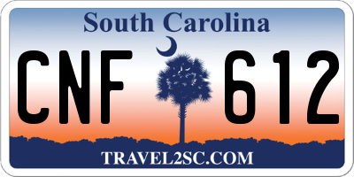 SC license plate CNF612