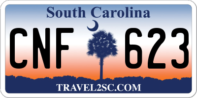 SC license plate CNF623