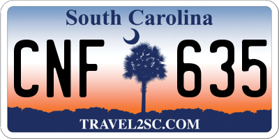 SC license plate CNF635