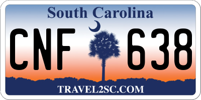 SC license plate CNF638