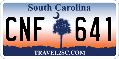 SC license plate CNF641