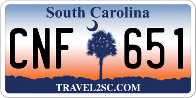 SC license plate CNF651