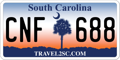 SC license plate CNF688