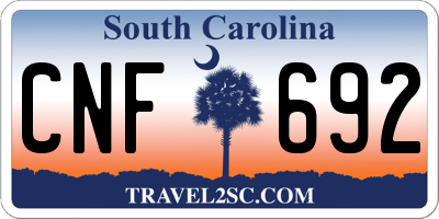 SC license plate CNF692