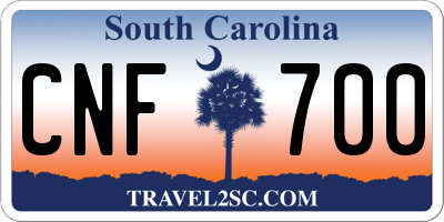 SC license plate CNF700