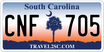 SC license plate CNF705