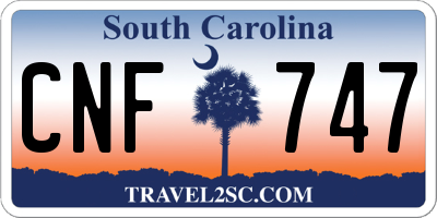 SC license plate CNF747