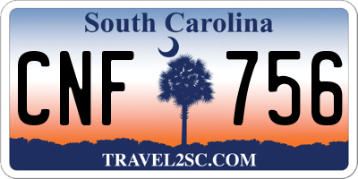 SC license plate CNF756