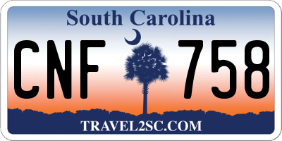 SC license plate CNF758