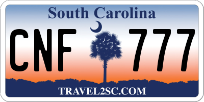 SC license plate CNF777