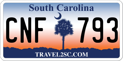 SC license plate CNF793