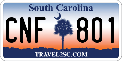 SC license plate CNF801