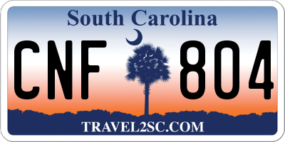 SC license plate CNF804