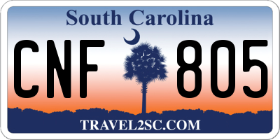 SC license plate CNF805