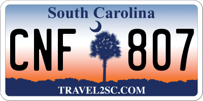 SC license plate CNF807