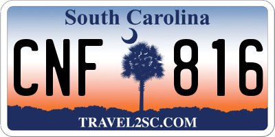 SC license plate CNF816